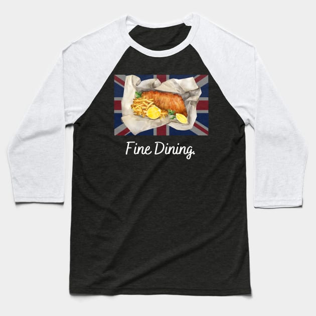 Fine Dining Baseball T-Shirt by Ckrispy